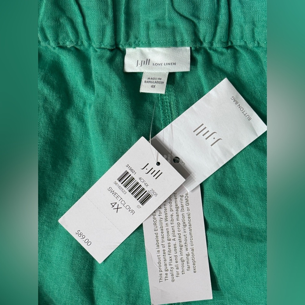 J.Jill NET Linen elastic waist pull on cropped pants size 4X - Picture 6 of 7